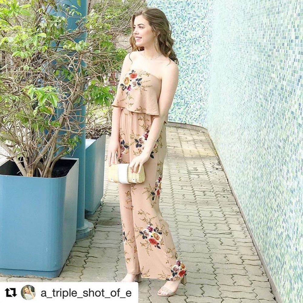 BLOGGER FAV - Blakey Floral Wide Leg Jumpsuit